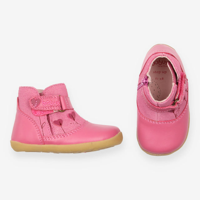 Boot pink zip hearts