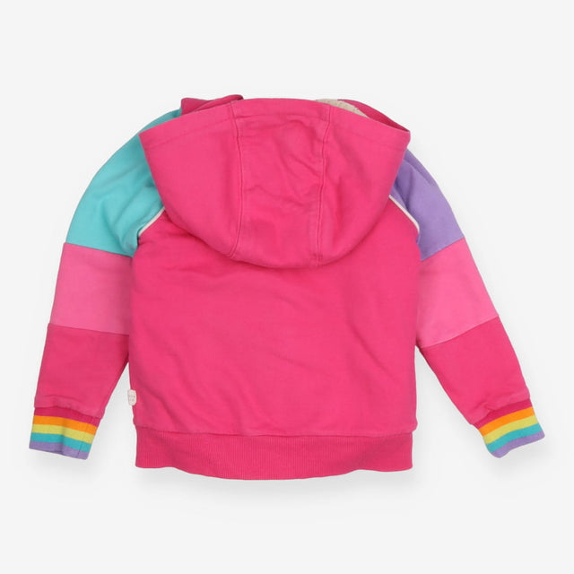 Pink rainbow cuff zip hoodie borg lined