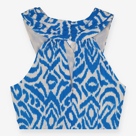 Bella Cross Neck Print Midi Dress