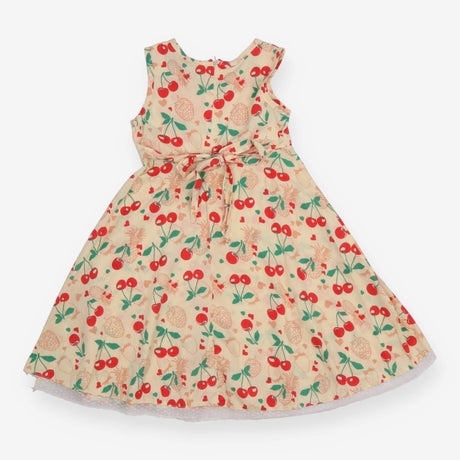 Dress cotton cream cherries pineapples