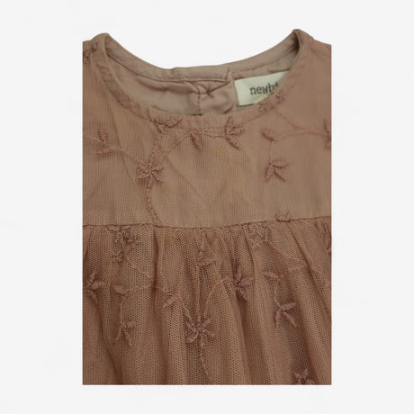 Dress Dusky Pink Layered Tulle with Embroidered Fl