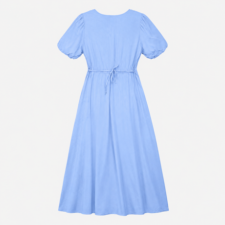 Maxi Dress Light Blue Button Front Maternity Nursi
