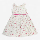 Dress sleeveless white with flowers