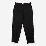 Tailored Trousers Black Tapered Leg Pleat Detail