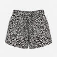 Shorts High Waisted Belted Spot Print Black White