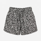 Shorts High Waisted Belted Spot Print Black White