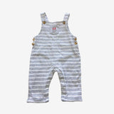 Grey Stripe Jersey Dungarees with Bunny
