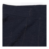 Navy Silver Sparkle Wide Leg Jersey Trousers SHORT