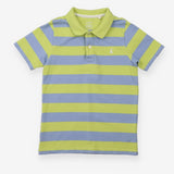 Blue and Green Striped Polo Shirt