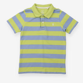 Blue and Green Striped Polo Shirt