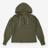 Khaki Green V neck Hoodie