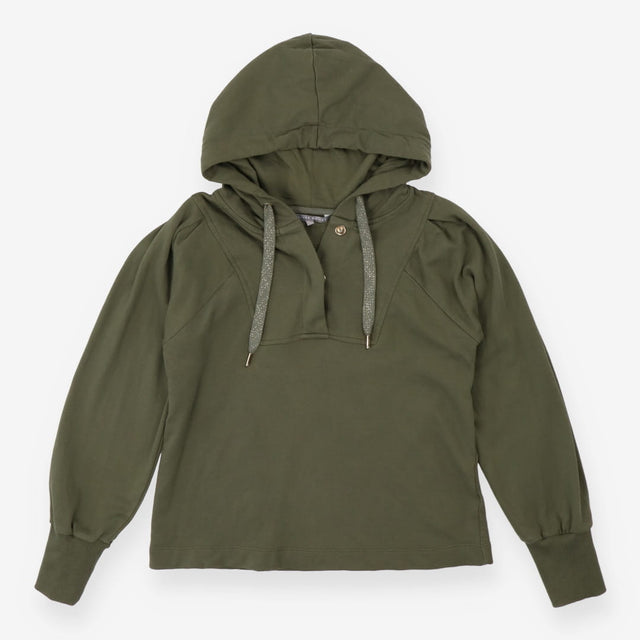 Khaki Green V neck Hoodie