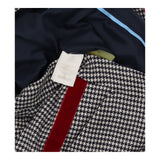 British Tweed Houndstooth Wool Trousers Side Strip