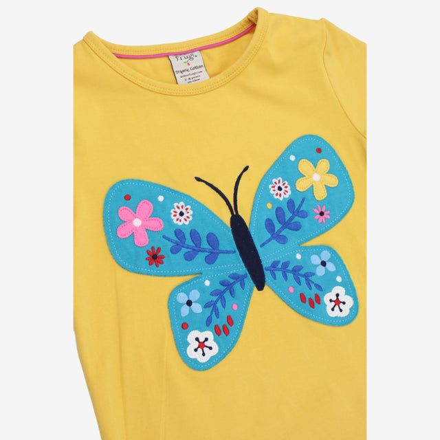 T-shirt Yellow Butterfly Applique