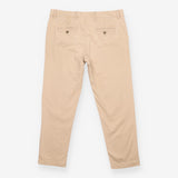 Trousers Chino Straight Leg Beige Cotton Stretch