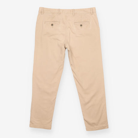 Trousers Chino Straight Leg Beige Cotton Stretch