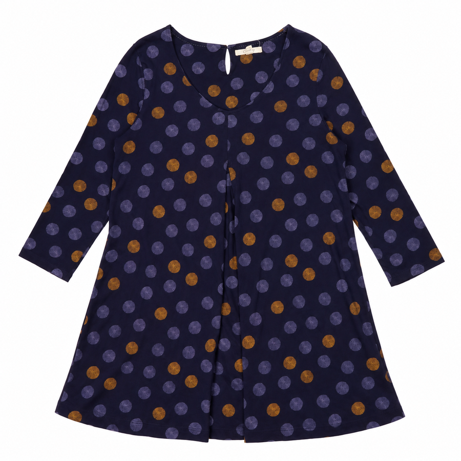 Long Sleeve Tunic Navy Polka Dot
