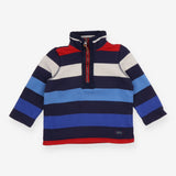 Sweater 1/4 Zip Navy, Red and White Stripe