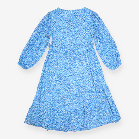 Maternity Midi Dress Blue Abstract Print Blouson S