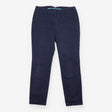 Navy Blue Cotton Stretch Tailored Trousers