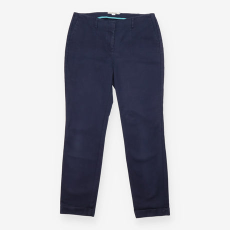 Navy Blue Cotton Stretch Tailored Trousers