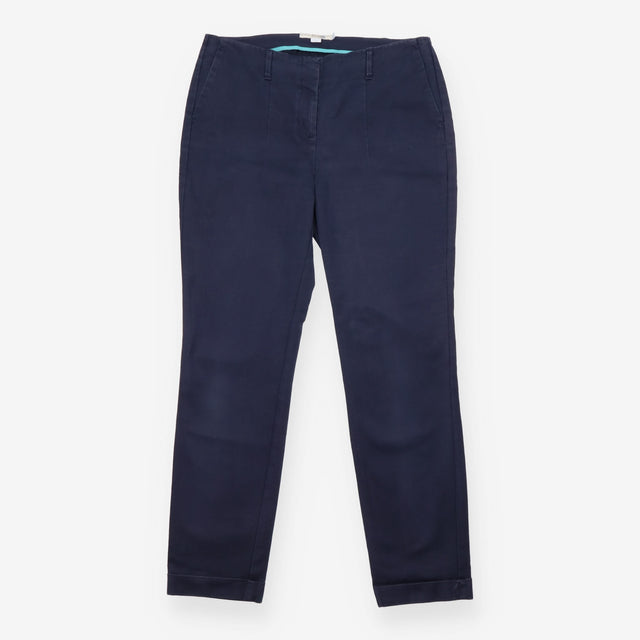 Navy Blue Cotton Stretch Tailored Trousers