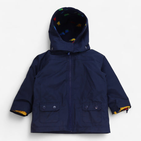 Raincoat navy detachable dinosaur fleece lined