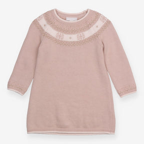 Knit Cable Dress Light Lilac with Fairisle and Met