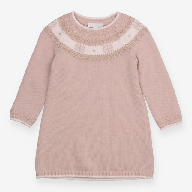 Knit Cable Dress Light Lilac with Fairisle and Met