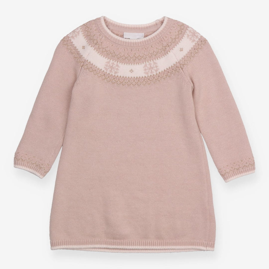 Knit Cable Dress Light Lilac with Fairisle and Met
