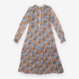 Second Female Orange Blue Floral Long Sleeve Midi 