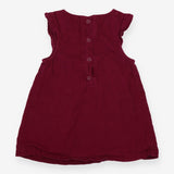 Cord Dress Purple with White Embroidered Flowers