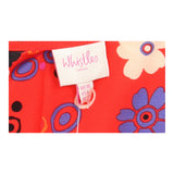 Red Multicoloured Floral Print V-Neck Midi Dress
