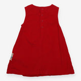 Dress red cord reindeer pinafore
