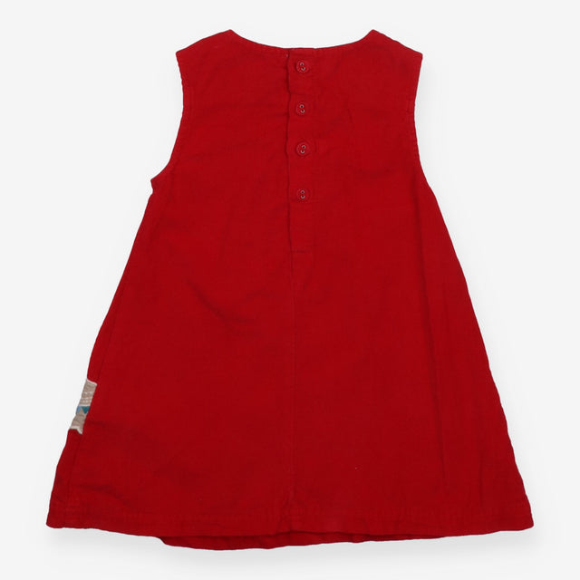 Dress red cord reindeer pinafore