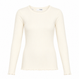 Long Sleeve Top Cream Ribbed Organic Cotton