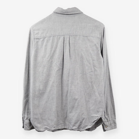 Grey Brushed Cotton Flannel Long Sleeve Shirt