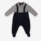 Sleepsuit grey top pinstripe trousers Il Gufo