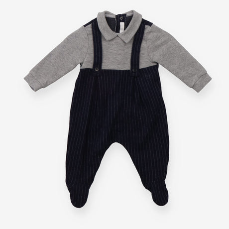Sleepsuit grey top pinstripe trousers Il Gufo