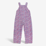 Dungarees cord white ditsy floral pink lining