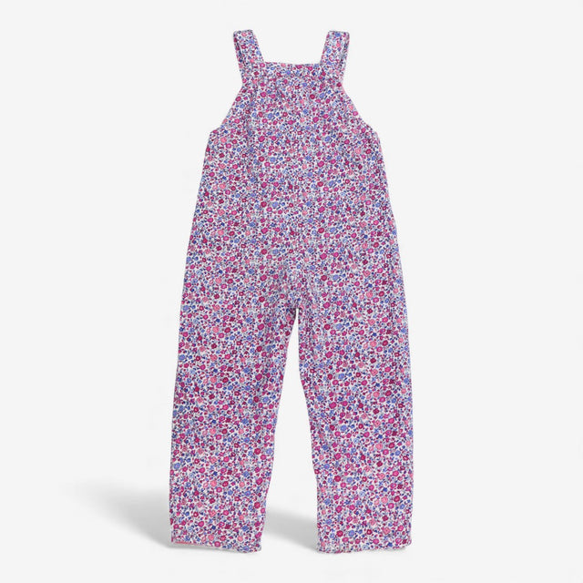 Dungarees cord white ditsy floral pink lining