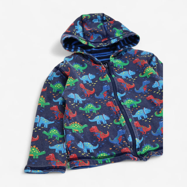 Zip Hoodie Blue Reversible Dinosaur