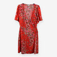 Friends like these Red Floral Wrap Midi Dress