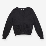 School cardigan grey bow on pockets