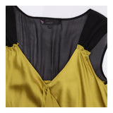Coast Top Ochre Yellow Black Sheer Ruffle Satin