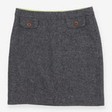 Grey 100% Wool Tailored Mini Skirt 