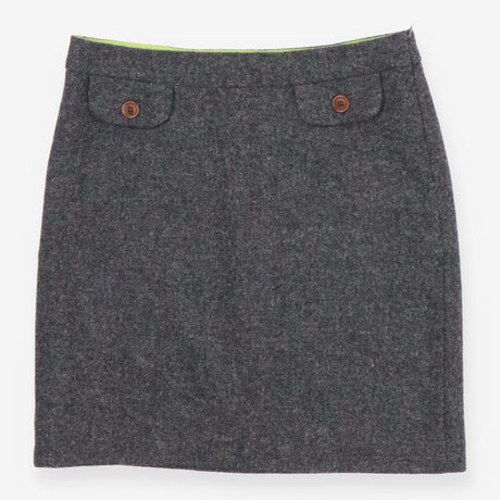 Grey 100% Wool Tailored Mini Skirt 