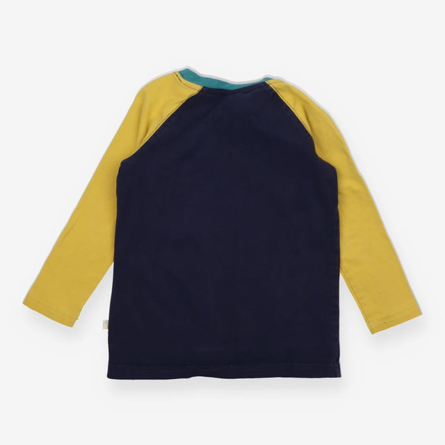 T-Shirt Long Sleeved Navy and Yellow Viking Walrus