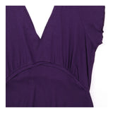 Maternity Dress Purple V Neck Flutter Sleeve Empir