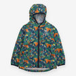 Teal woodland animal waterproof jacket